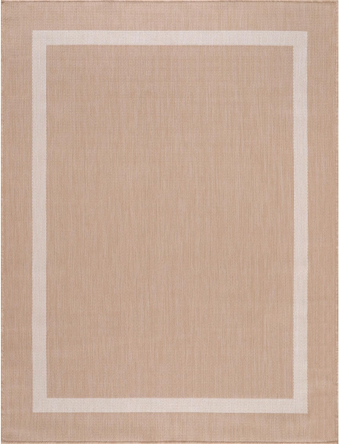 Luul Home Bordered Outdoor Rug 9x12 Washable Outside Carpet for Indoor Patio Porch Waterproof Easy Cleaning Non Shedding Area Rugs Beige 9 x 12 - Image 2
