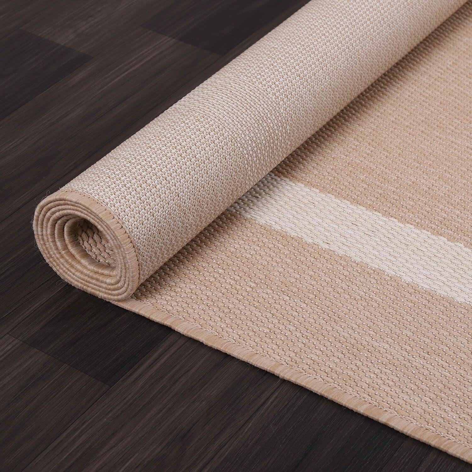 Luul Home Bordered Outdoor Rug 9x12 Washable Outside Carpet for Indoor Patio Porch Waterproof Easy Cleaning Non Shedding Area Rugs Beige 9 x 12 - Image 5