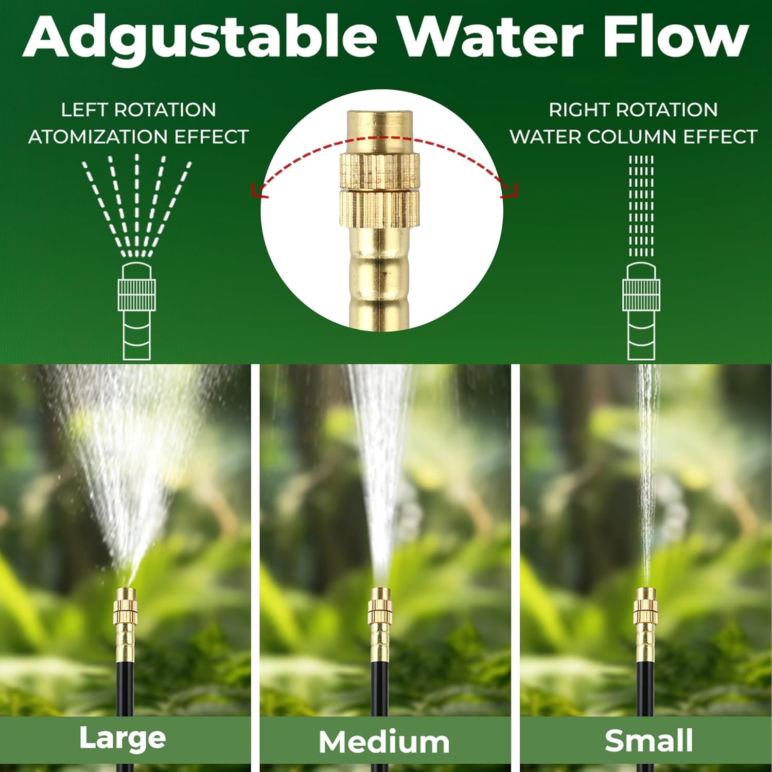 50FT Drip Irrigation System for Starter: Small Garden Quick Connect 1/4" PE Water Tubing Automatic 11Pcs Sprinkler Kit Adjustable Misting Part Watering Hose Outdoor Raised Bed Plants Flower Greenhouse - Image 5