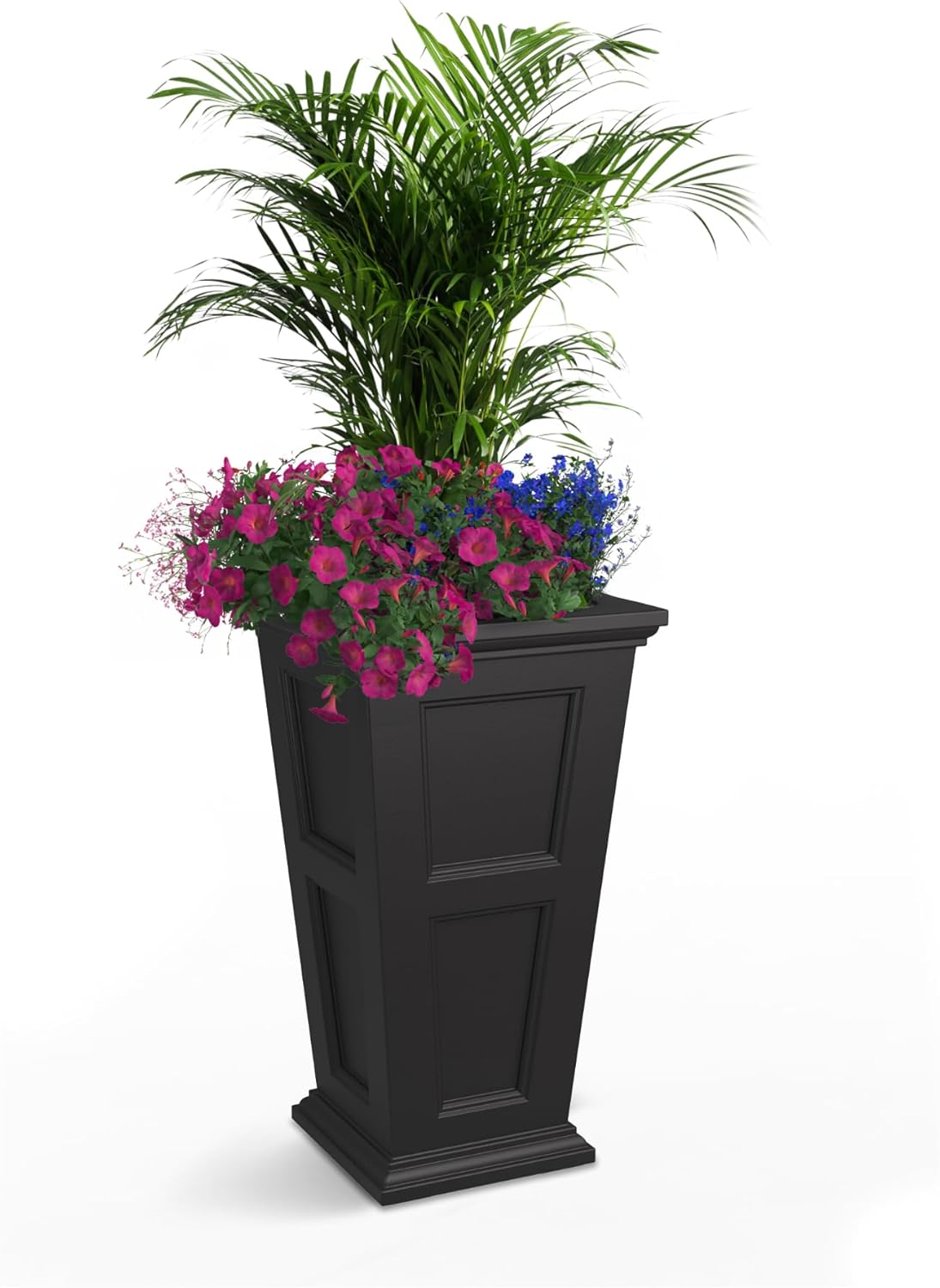 Mayne Fairfield 28-Inch Tall Planter – Self-Watering, Weather-Resistant Planter for Flowers – Durable Outdoor Design for Patio, Porch, or Entryway