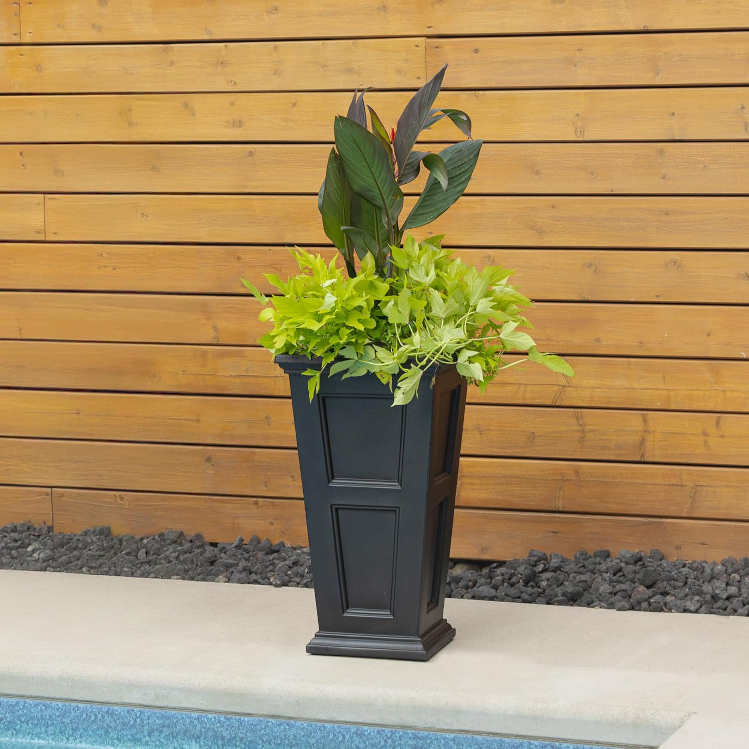 Mayne Fairfield 28-Inch Tall Planter – Self-Watering, Weather-Resistant Planter for Flowers – Durable Outdoor Design for Patio, Porch, or Entryway - Image 8